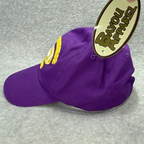 LSU Tigers Gridiron Club Hat Mens Purple Baseball Curve Bill Hook & Loop Cotton - Picture 5 of 12